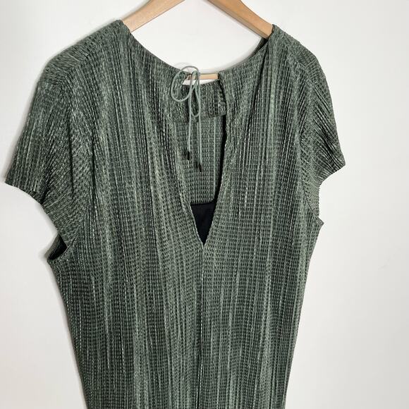 Subina Musayev Anthropologie Textured Renaissance Midi Dress Size Large Green - Picture 8 of 11